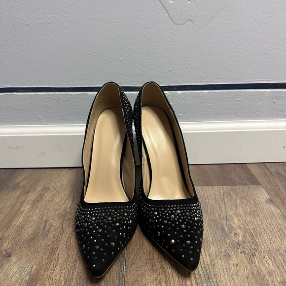 4 inch black rhinestone heels - Picture 4 of 5